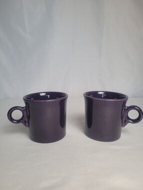 Fiestaware Lot Of 2 Plum Purple Coffee Mugs Homer Laughlin